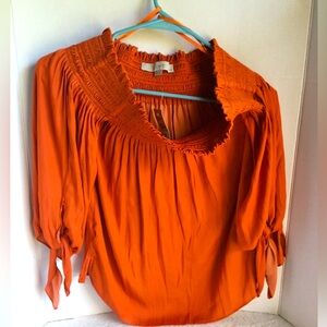 Loft - Off the Shoulder Burnt Orange Top Blouse- Size XSP - NWT Small Petite